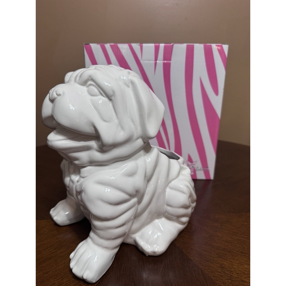 Pink Zebra Winston The Bulldog Accent Shade Retired  Lamp U G A Dawgs